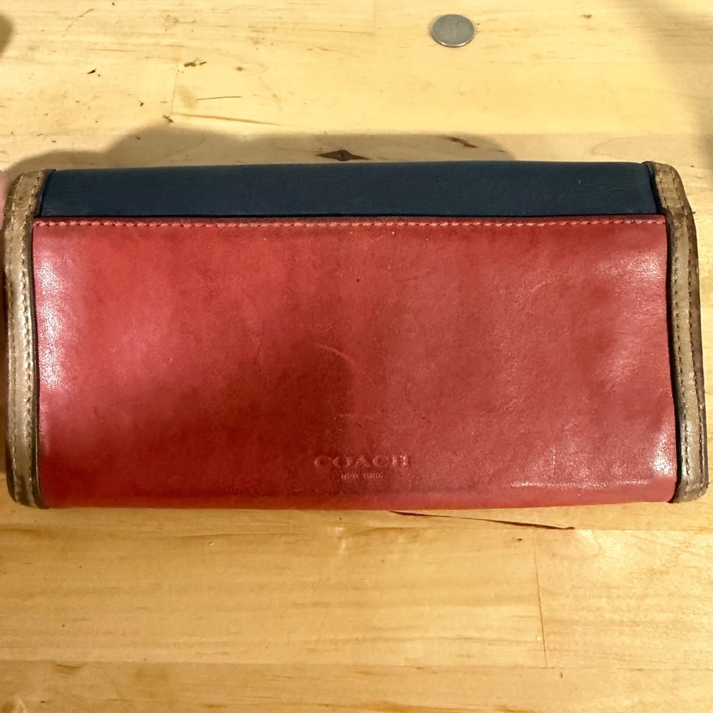 Coach Legacy Colorblock Slim Envelope Wallet/Navy Multicolor - Picture 2 of 9